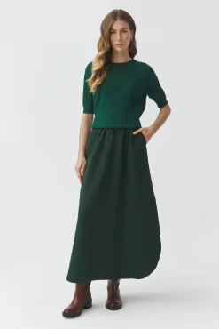 TKANINOWA SPÓDNICA MIDI — KATIA