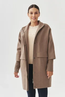 TKANINOWY PŁASZCZ DAMSKI OVERSIZE - IWANA