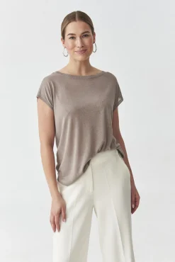 WISKOZOWY SWETER Z METALIZOWANYM WŁÓKNEM — GOLDIE