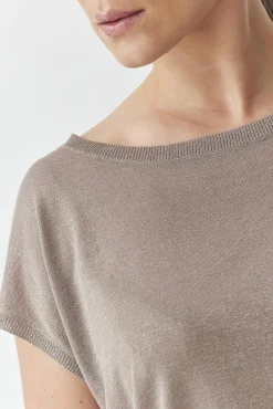 WISKOZOWY SWETER Z METALIZOWANYM WŁÓKNEM — GOLDIE