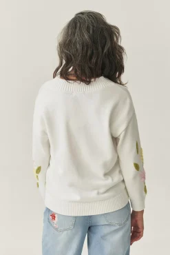 WZORZYSTY SWETER Z HAFTEM — MAYOLA