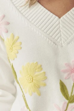 WZORZYSTY SWETER Z HAFTEM — MAYOLA